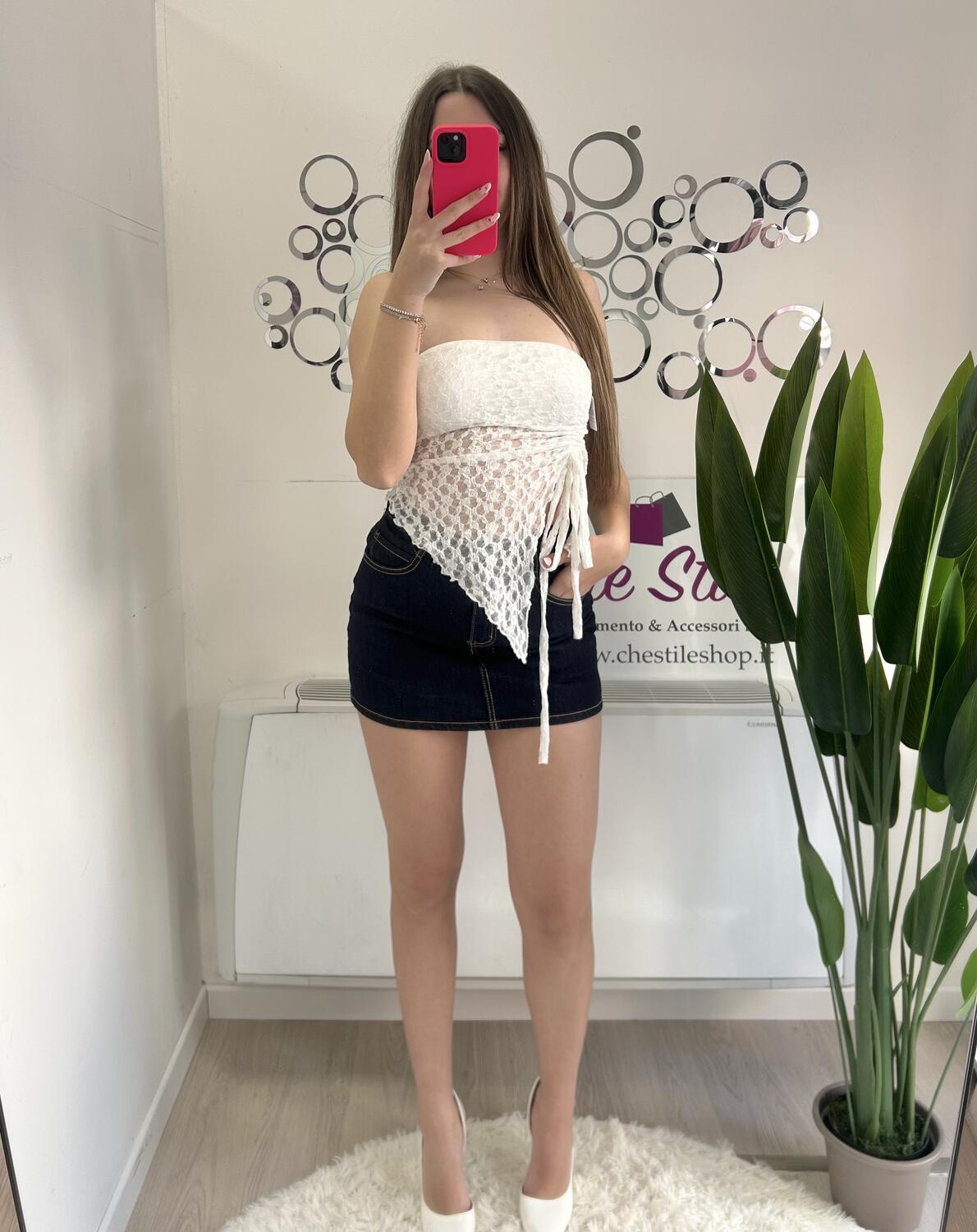 NOVITÀ Mini gonna in denim scuro (con culotte)