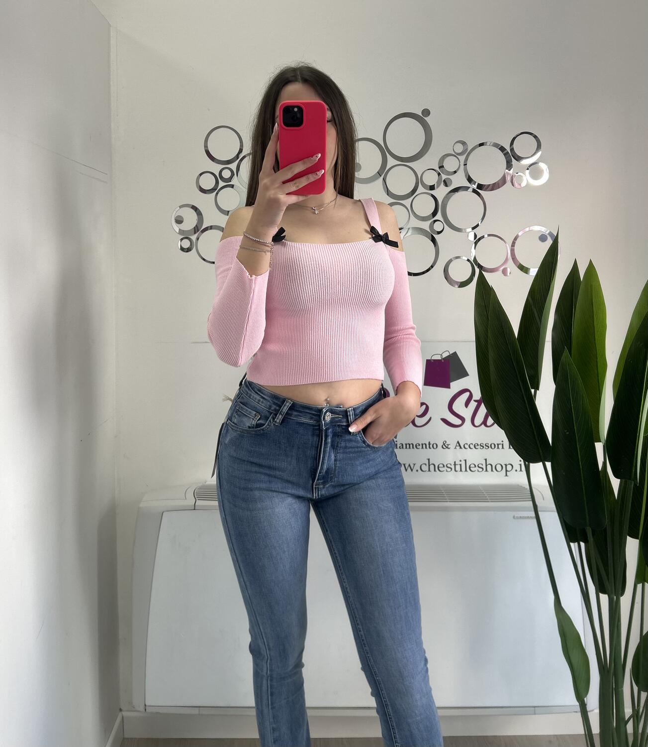 NOVITÀ Pull a canotta in maglina con fiocchi