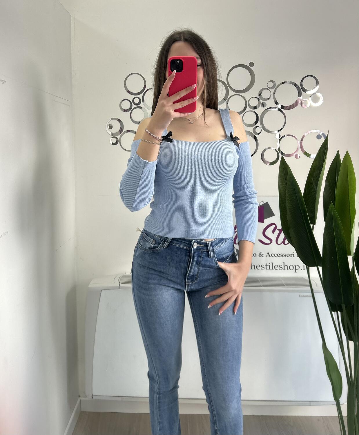 NOVITÀ Pull a canotta in maglina con fiocchi