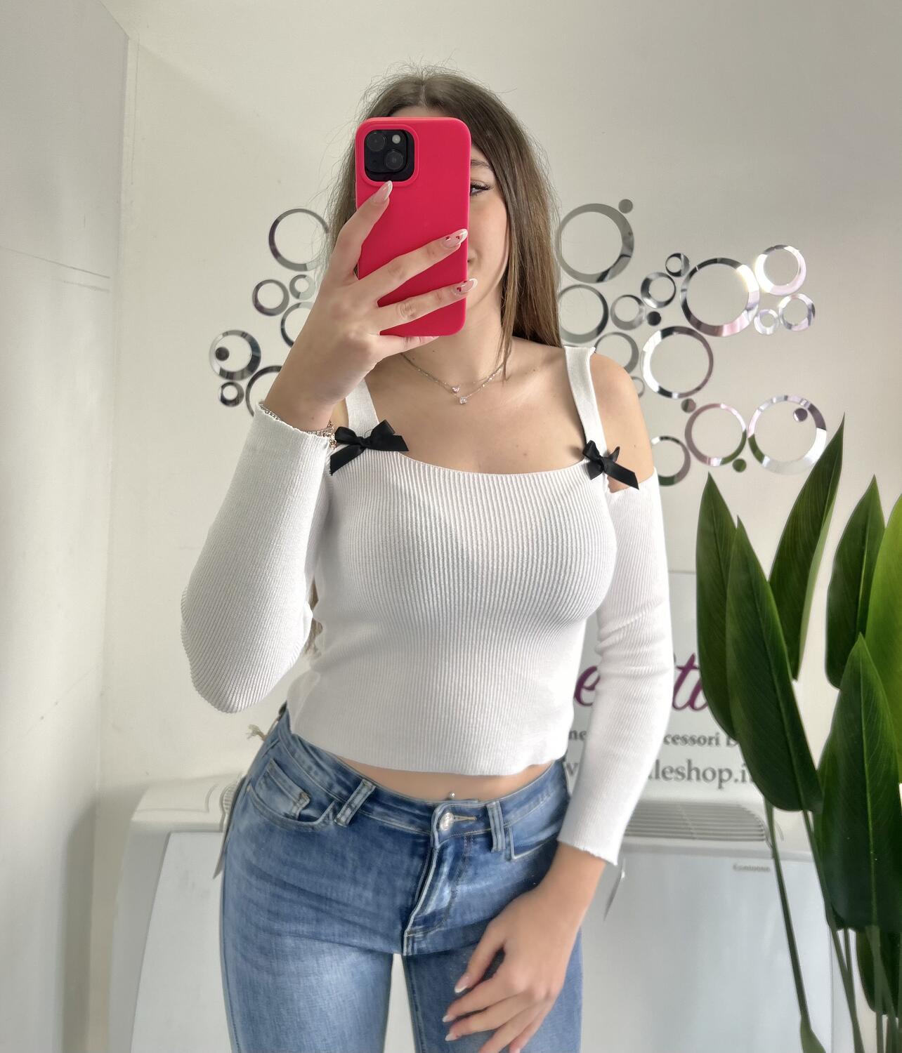 NOVITÀ Pull a canotta in maglina con fiocchi