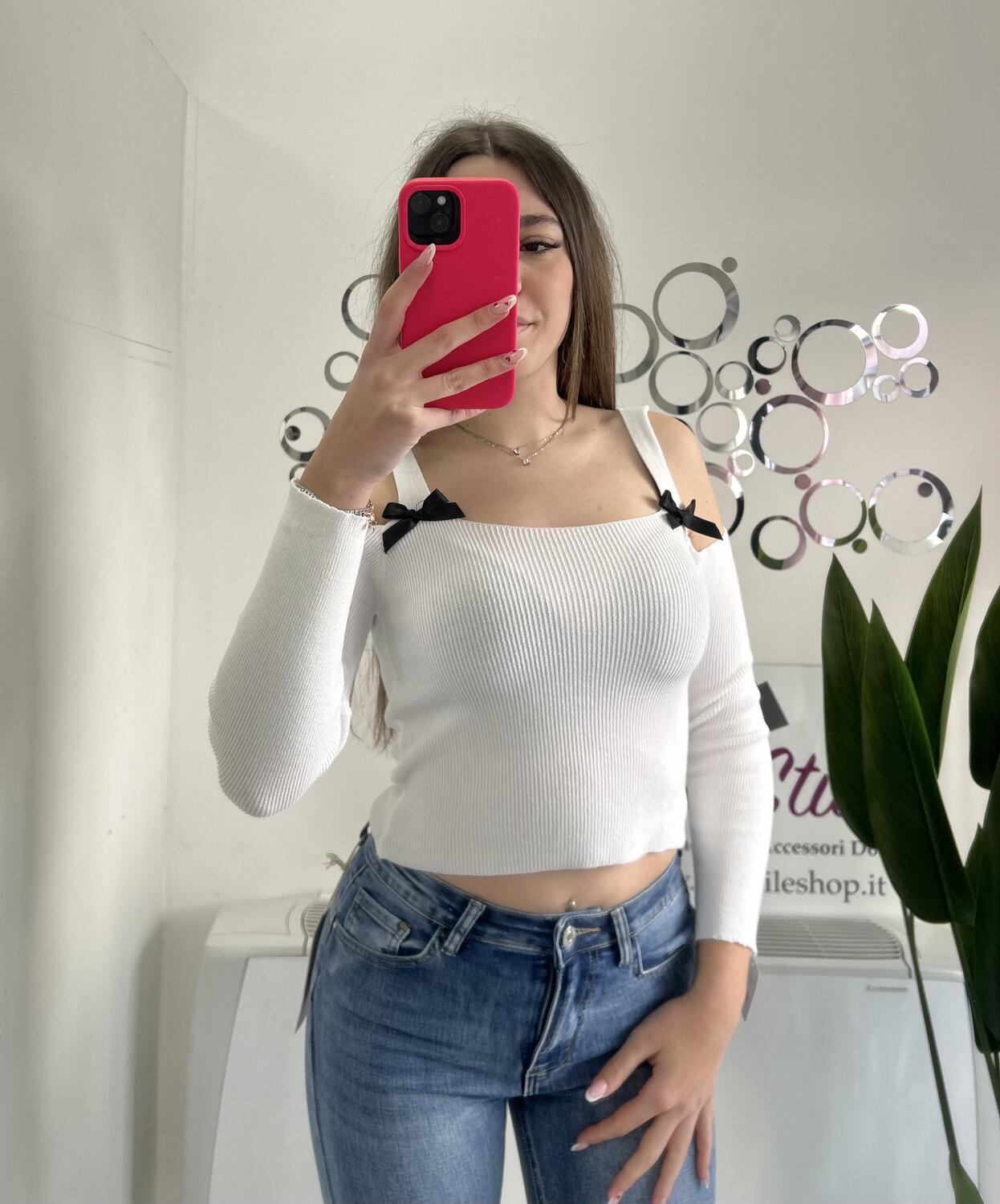 NOVITÀ Pull a canotta in maglina con fiocchi