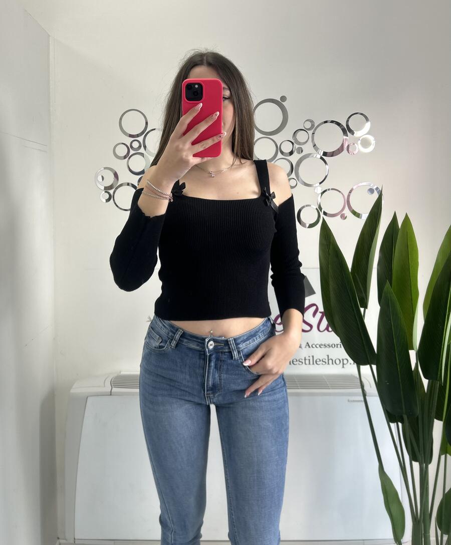 NOVITÀ Pull a canotta in maglina con fiocchi