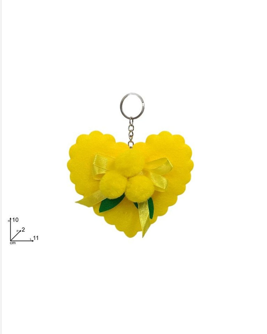 PORTACHIAVI CUORE CON MIMOSA
 [Conf.da 12 pezzi]