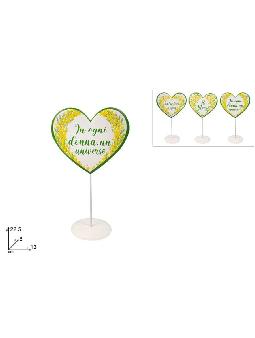 DECORAZIONE CUORE CON BASE 
 [Conf.da 12 pezzi]
