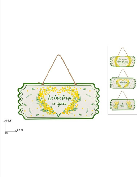 APPENDINO TARGHETTA IN LATTA CON FRASI ASSORTITE
 [Conf.da 12 pezzi]