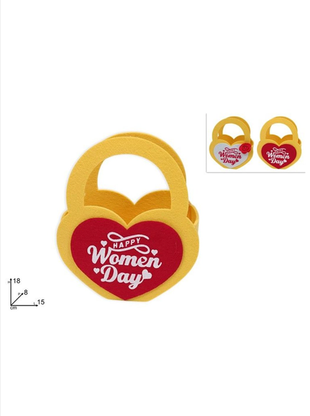 CESTINO FELTRO CUORE WOMAN DAY
 [Conf.da 12 pezzi]