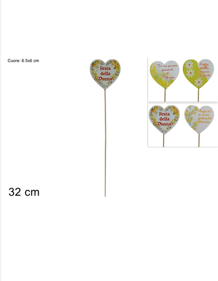 SPILLONE CUORE IN LEGNO
 [Conf.da 12 pezzi]