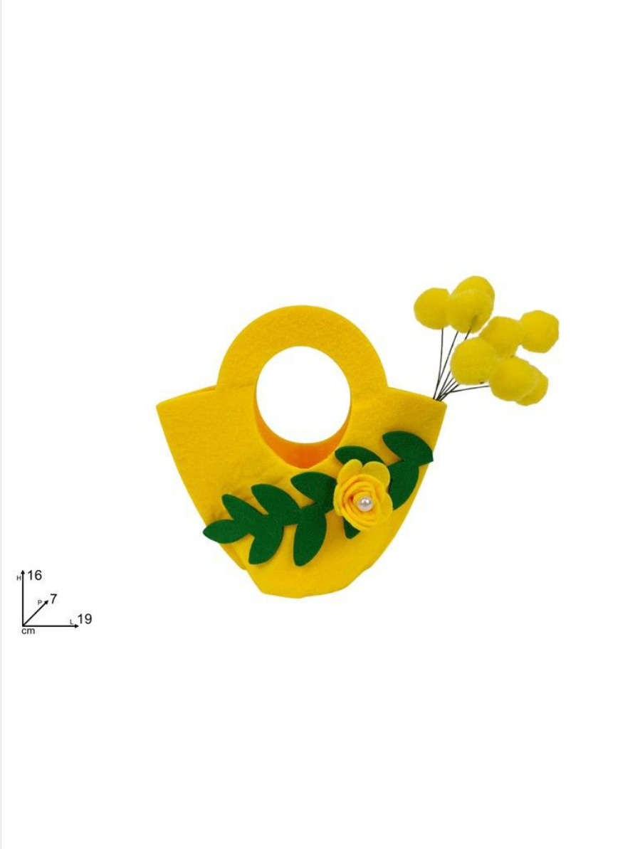 BORSETTA FELTRO CON MIMOSA
 [Conf.da 12 pezzi]
