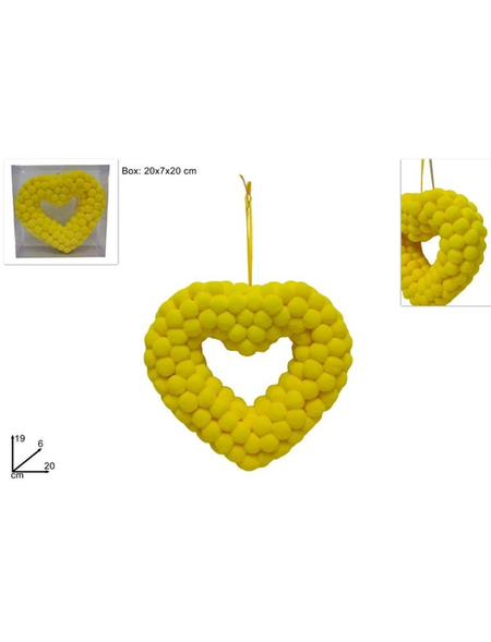 APPENDINO CUORE MIMOSA IN BOX PVC
 [Conf.da 6 pezzi]