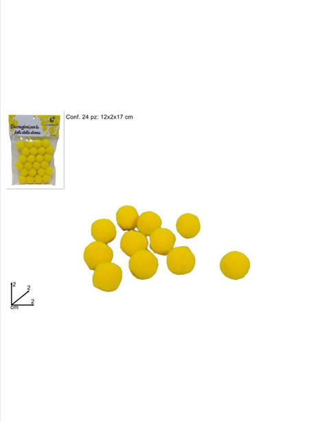PALLINE OVATTA GIALLA (bustina da 24 pezzi)
 [Conf.da 12 bustine]