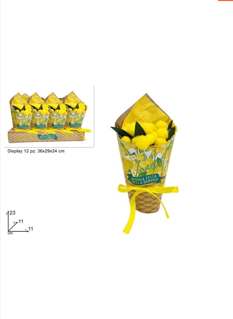 PIANTINA MIMOSA CON FIOCCO
 [Conf.da 12 pezzi]