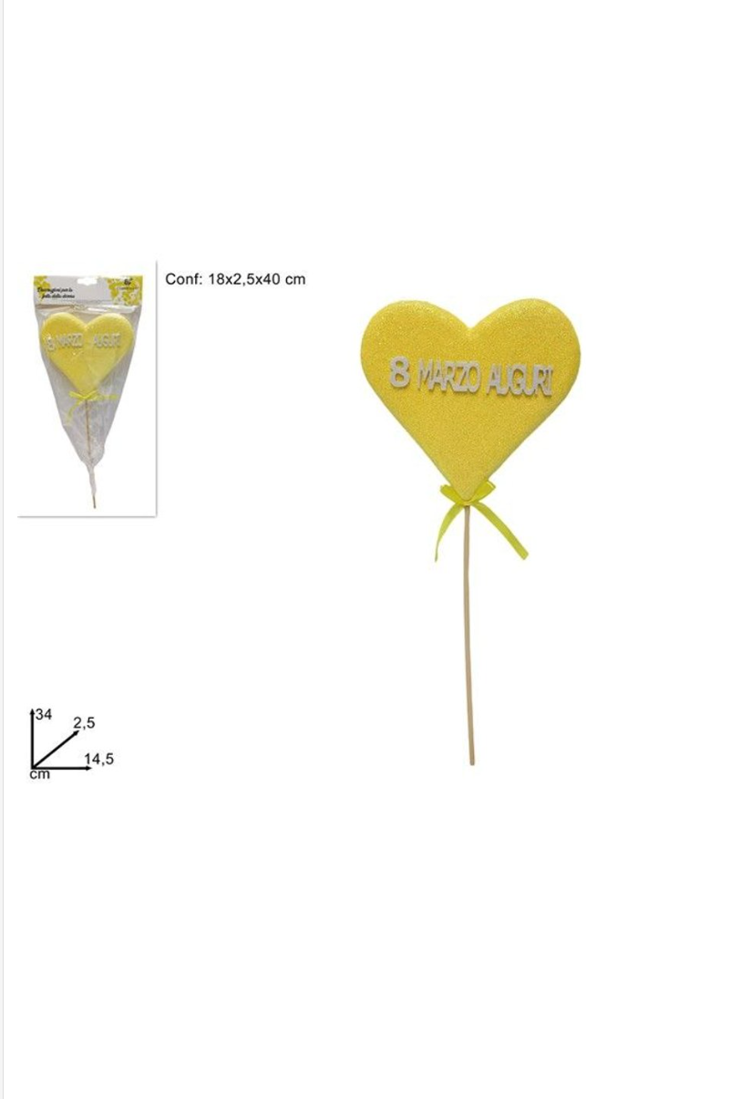 SPILLONE CUORE GLITTERATO
 [Conf.da 12 pezzi]