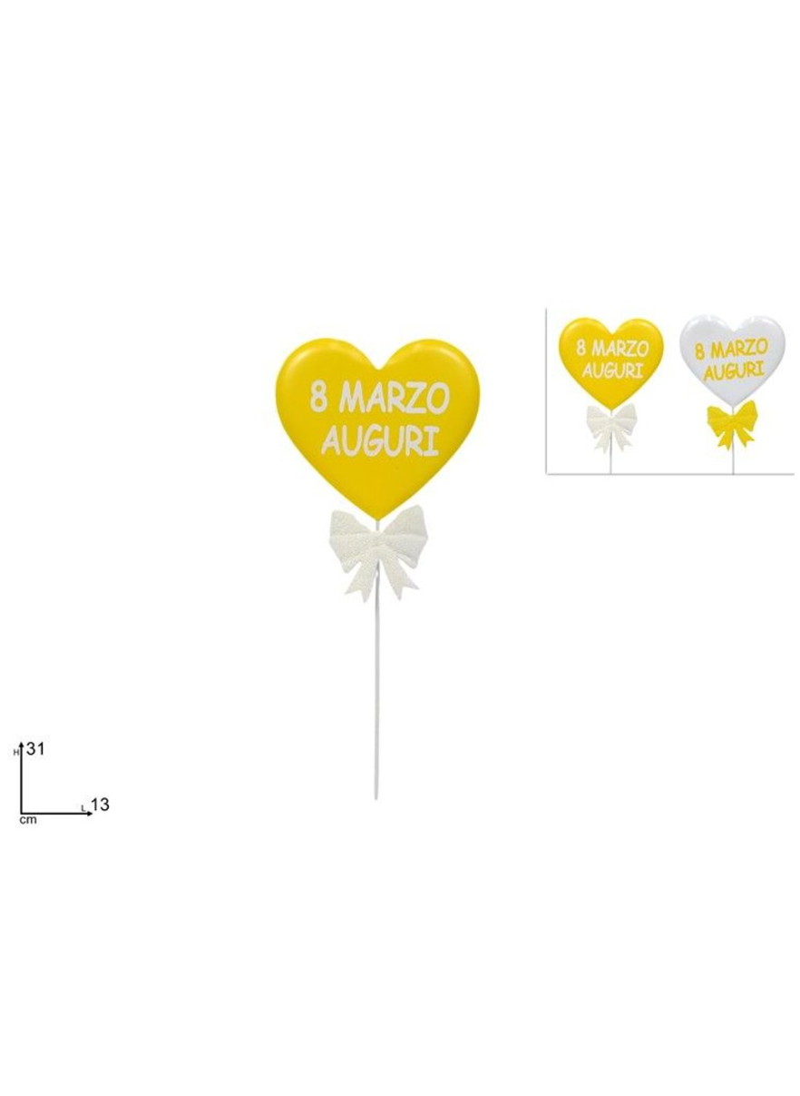 SPILLONE CUORE IN LATTA cm 31 CON COLORI ASSORTITI
 [Conf.da 12 pezzi]