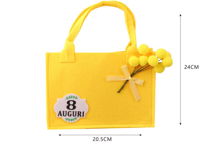 BORSETTA FELTRO CON MIMOSA
 [Conf.da 12 pezzi]