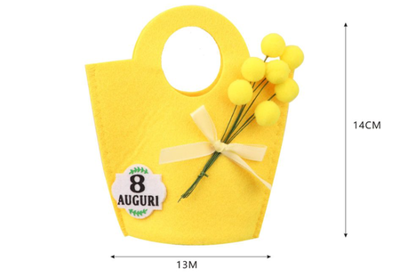 BORSETTA FELTRO CON MIMOSA
 [Conf.da 12 pezzi]