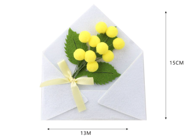 BUSTA LETTERA CON MIMOSA
 [Conf.da 24 pezzi]