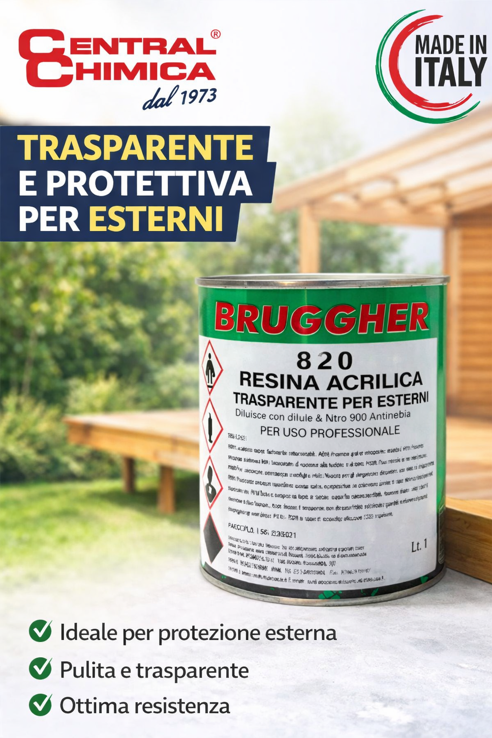 Resina per Pavimenti Stampati e Cemento Antipolv lucida Trasparente