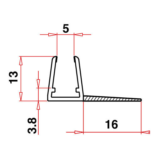 P403/16 - Guarnizione F3 vetro 6/8 baffo 16