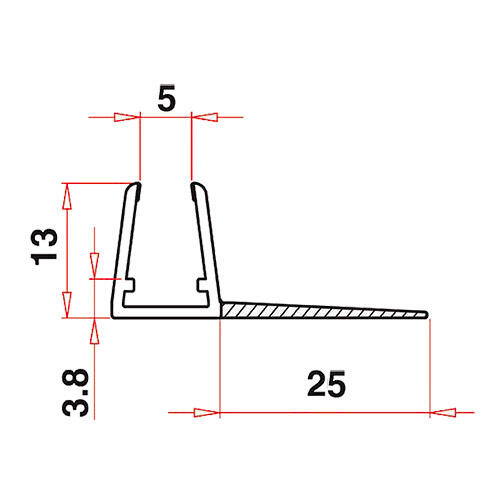 P403/25 - Guarnizione F3 vetro 6/8 baffo 25