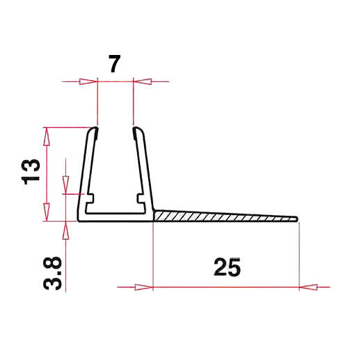 PG025 - Guarnizione F3 vetro 8/10 baffo 25