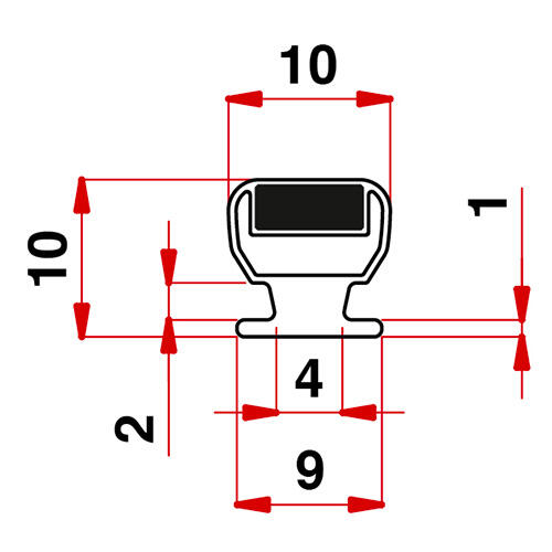 M093 - Coppia Guarnizione a Calamita Trasparente 