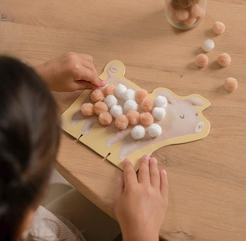 Set creativo pompon Piccola Fattoria