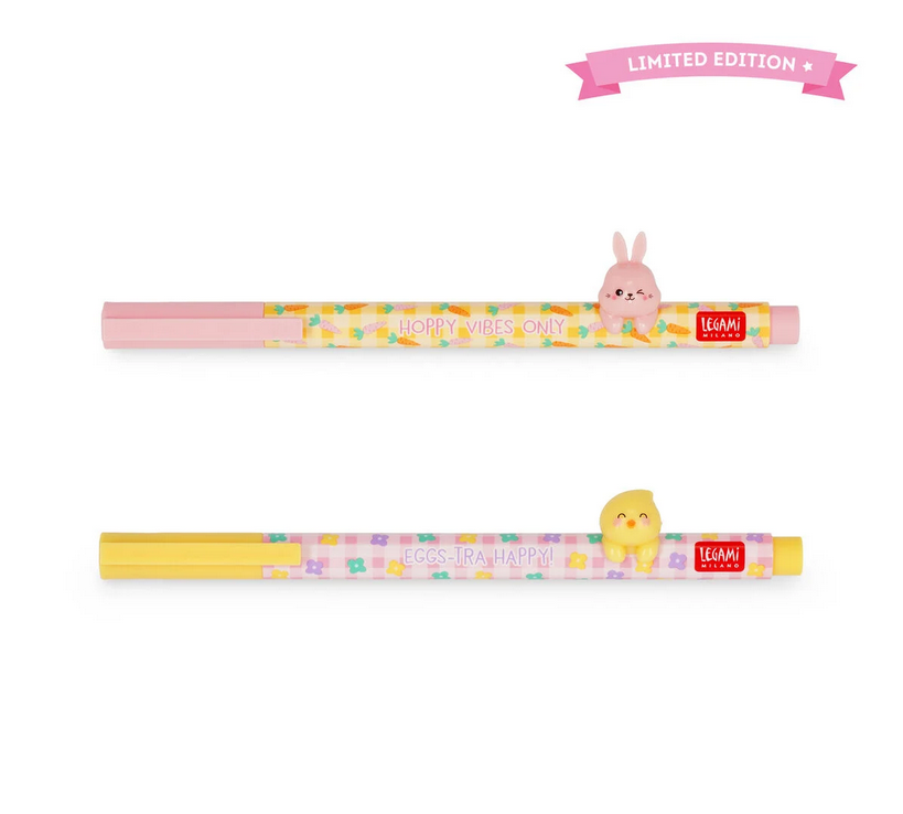 Set di 2 Penne Hoppy Easter + Kit Decorazione Uovo + 2 Coniglietti Pasquali