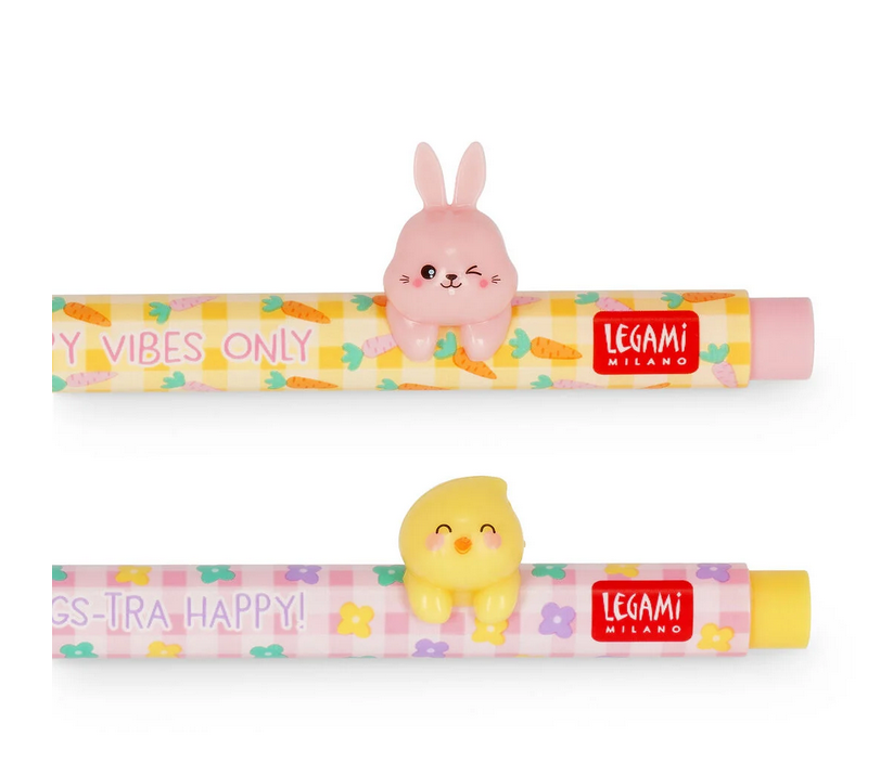 Set di 2 Penne Hoppy Easter + Kit Decorazione Uovo + 2 Coniglietti Pasquali