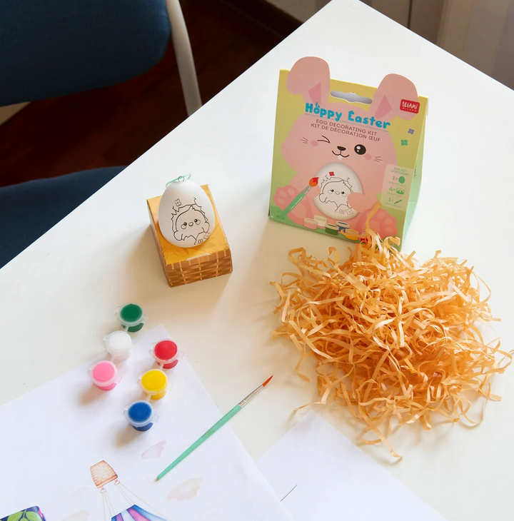 Set di 2 Penne Hoppy Easter + Kit Decorazione Uovo + 2 Coniglietti Pasquali