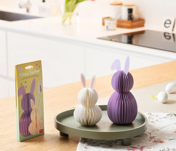Set di 2 Penne Hoppy Easter + Kit Decorazione Uovo + 2 Coniglietti Pasquali