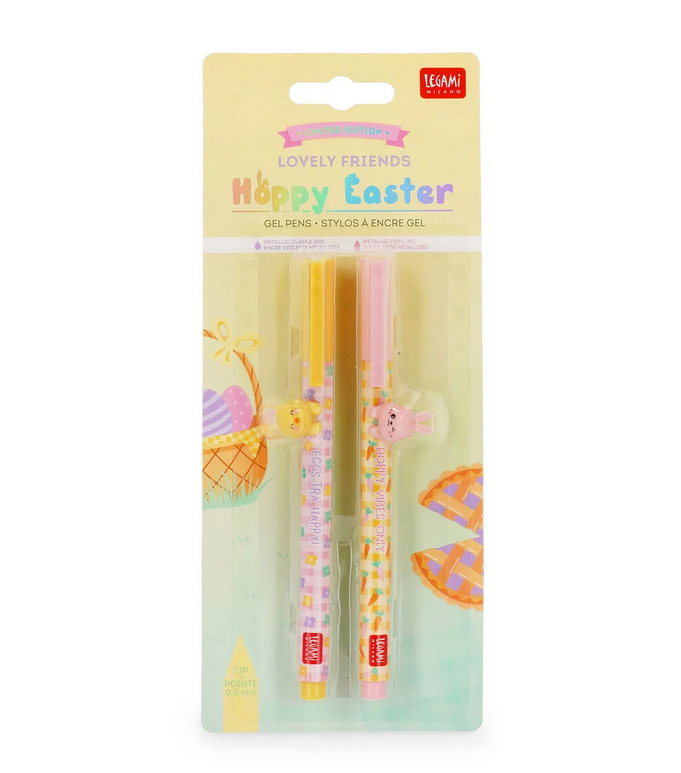 Set di 2 Penne Hoppy Easter + Borsa per Caccia alle Uova