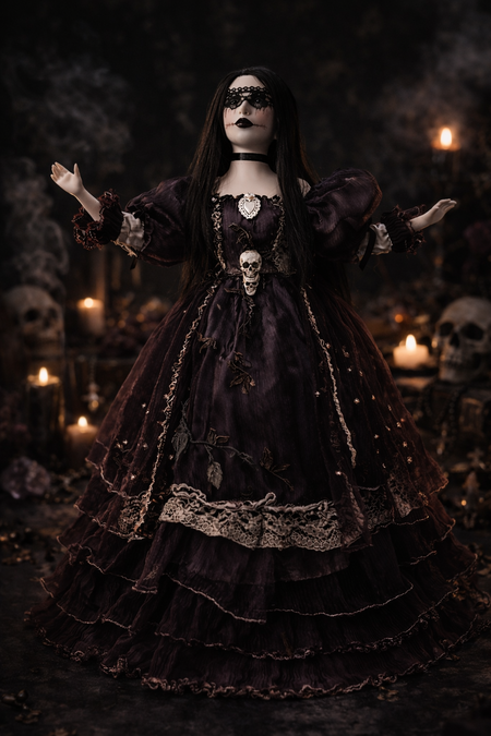 Aura Nigra Dea Bendata bambola emozionale goth