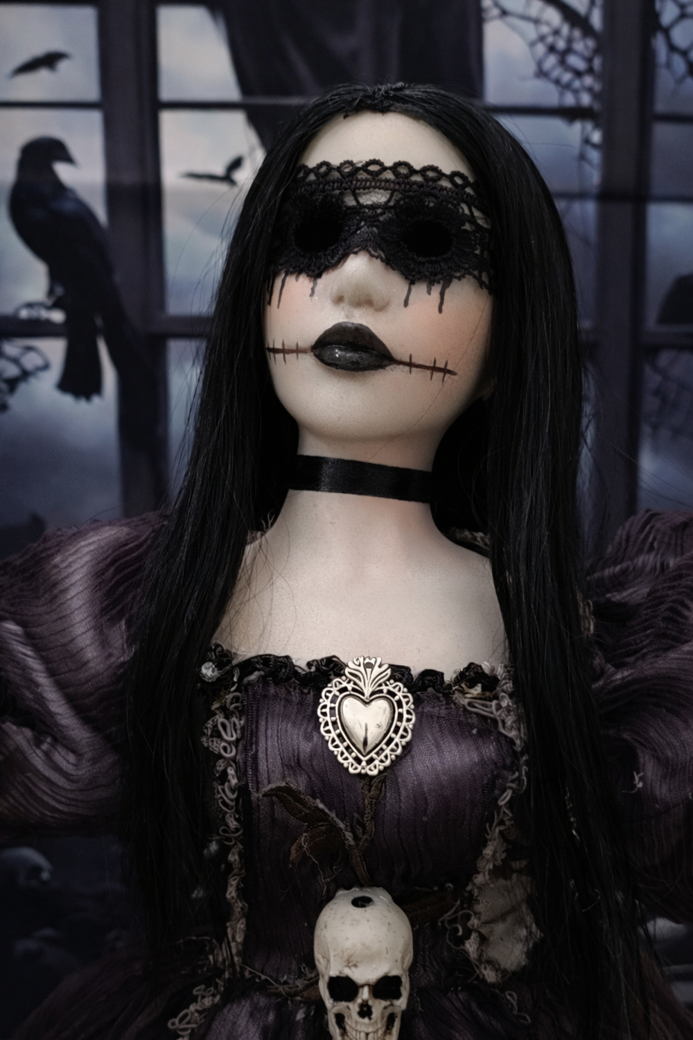 Aura Nigra Dea Bendata bambola emozionale goth