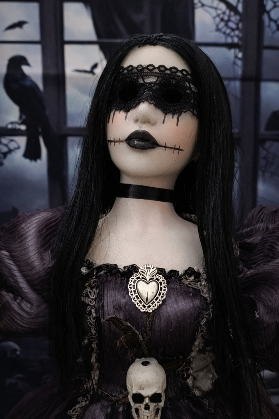 Aura Nigra Dea Bendata bambola emozionale goth