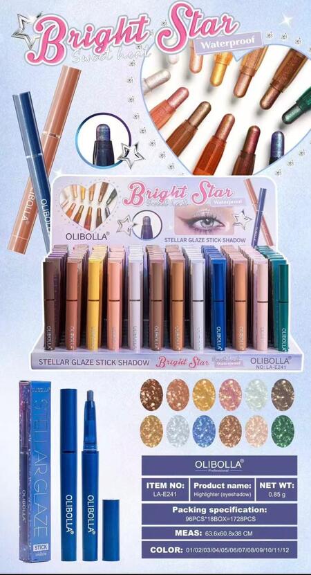 OLIBOLLA BRIGHT STAR WATERPROOF OMBRETTO GLITTER 
 [Conf.da 96 pezzi]