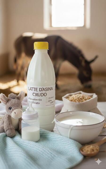 Bottiglia da 1 litro - Latte d'Asina Crudo certificato per il consumo alimentare - PARTENZA SPEDIZIONE PREVISTA PER MERCOLEDÌ 04 MARZO 2026-