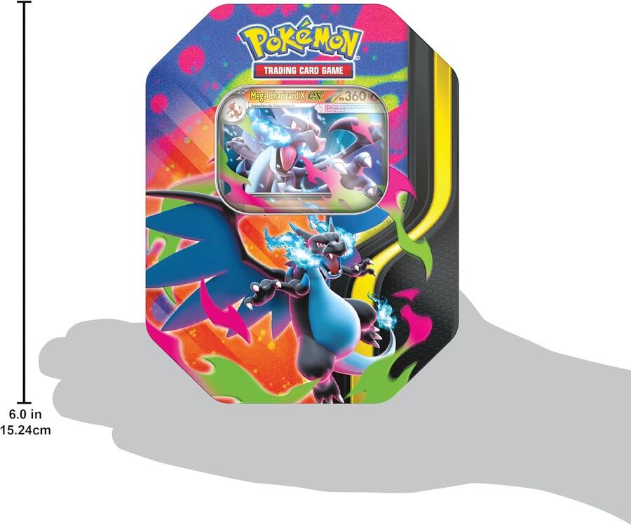 Pokémon: scatola da collezione Mega Charizard/Mega Charizard X-ex del GCC Pokémon (quattro buste di espansione e una carta promozionale olografica), Edizione in Italiano