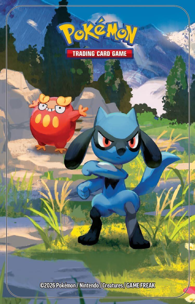 Pokémon: miniscatola da collezione Espansione Megaevoluzione - Ascesa Eroica (Riolu e Darumaka) del GCC Pokémon (1 foglio adesivi, 1 carta illustrazione Pokémon della miniscatola e 2 buste espansione)