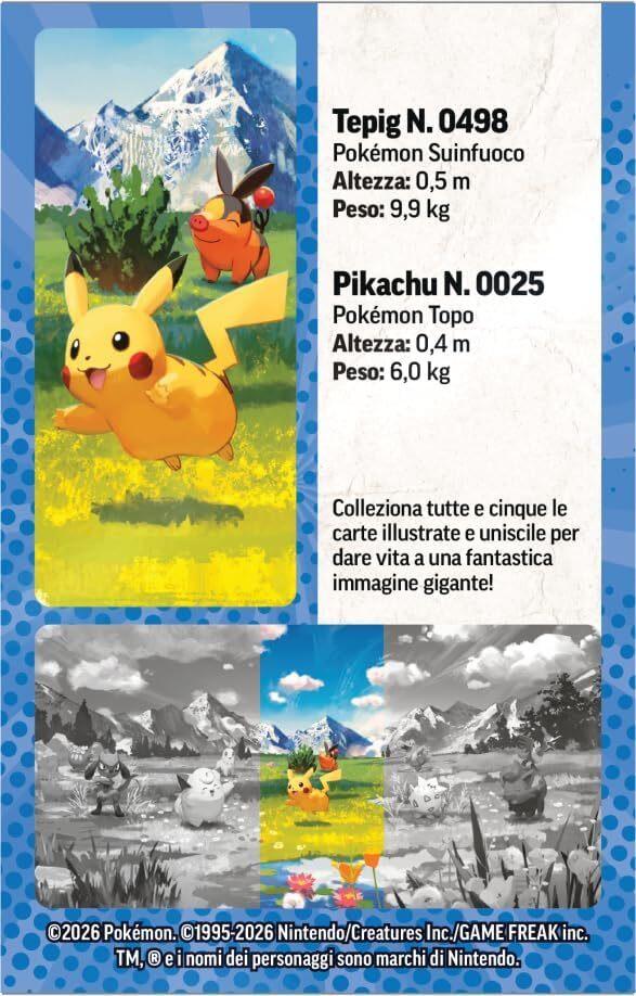 Pokémon: miniscatola da collezione Espansione Megaevoluzione - Ascesa Eroica (Pikachu e Tepig) del GCC Pokémon (1 foglio adesivi, 1 carta illustrazione Pokémon della miniscatola e 2 buste espansione)