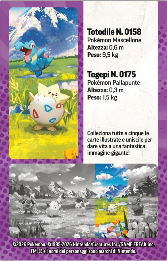 Pokémon: miniscatola da collezione Espansione Megaevoluzione - Ascesa Eroica (Togepi e Totodile) del GCC Pokémon (1 foglio adesivi, 1 carta illustrazione della miniscatola e 2 buste espansione)