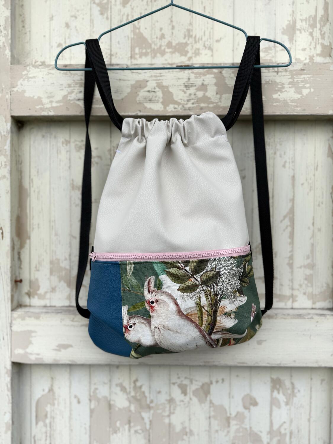 Zaino tasca cacatua e blu