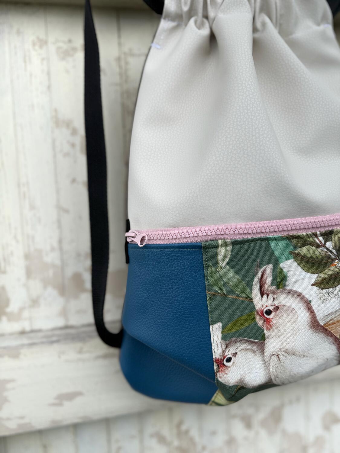 Zaino tasca cacatua e blu