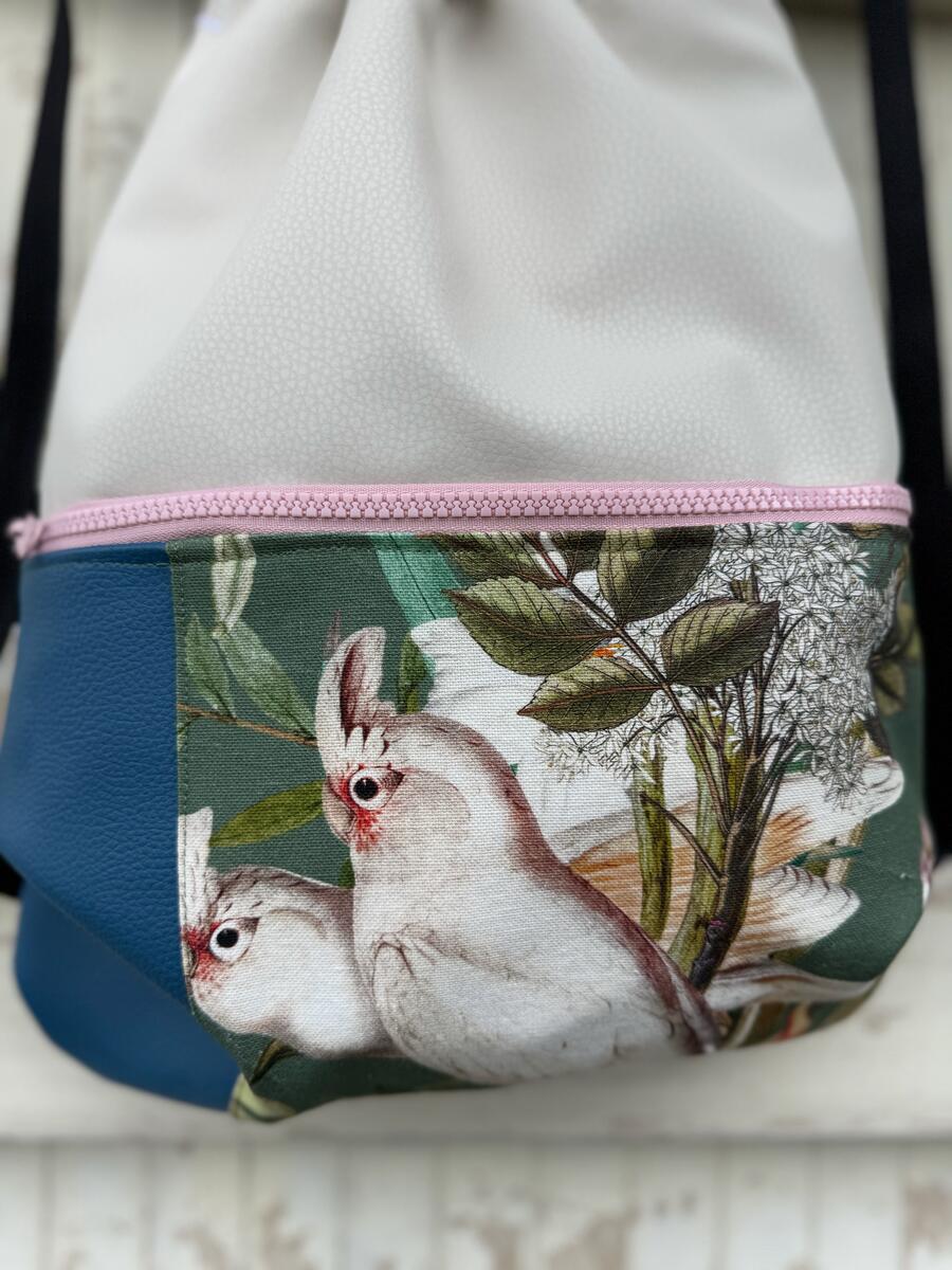 Zaino tasca cacatua e blu