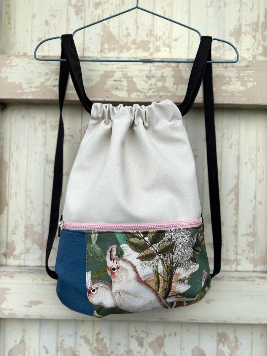 Zaino tasca cacatua e blu