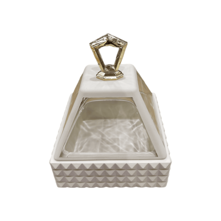 Chiaraela – Coppa con Borchie Avorio in Stile Decorativo