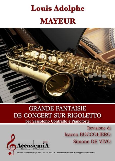 GRANDE FANTAISIE DE CONCERT SUR RIGOLETTO - Isacco Buccoliero / Simone De Vivo / Louis Adolphe Mayeur