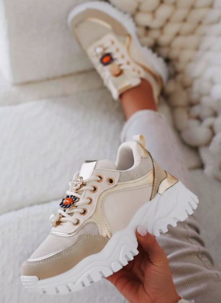 Sneaker con dettaglio gioiello removibili con suola chunky numeri 36/41