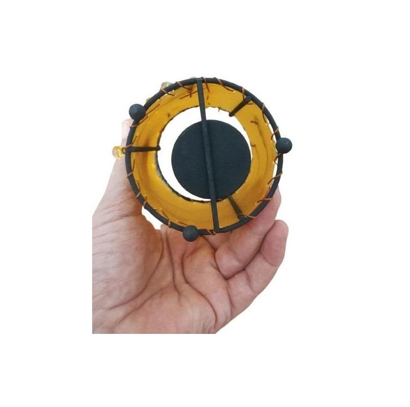 Portacandela Artigianale in Pelle e Perline – Design Etnico 10x8 cm – 4 pezzi