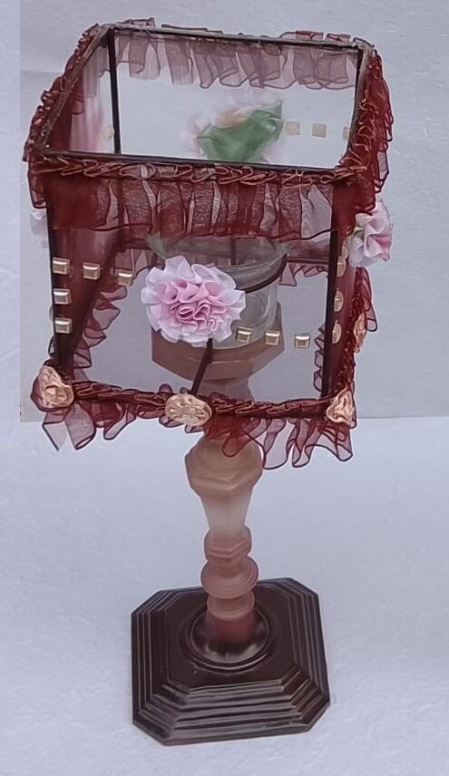 Set 4 Lumi Shabby Chic – Portacandela con Fiori e Tulle – Design Romantico