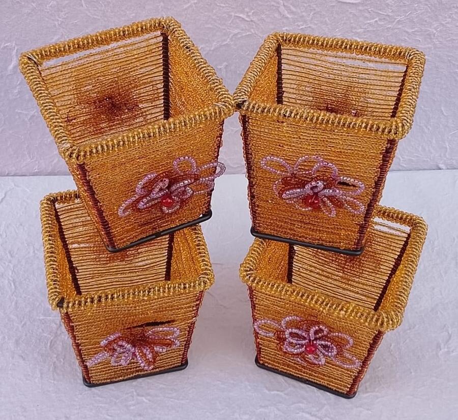 Portacandele Artigianali "Glow & Amber"– Atmosfere Boho Chic -Set 4 pezzi